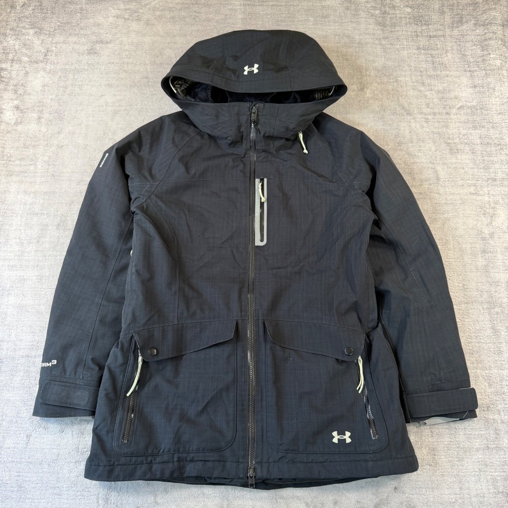 Under Armour Jacket Womens Medium Black Storm 3 ColdGear Infrared Ski RECCO